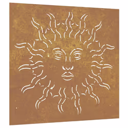 vidaXL Garden Wall Decoration Wall Art Wall Decor Corten Steel Sun Design - Additional view 4