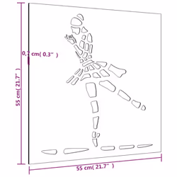 vidaXL Garden Wall Decoration Wall Art Decor Corten Steel Ballet Dancer Design - Additional view 4