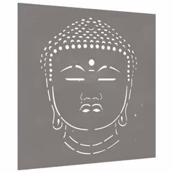 vidaXL Garden Wall Decoration Wall Art Decor Corten Steel Buddha Head Design