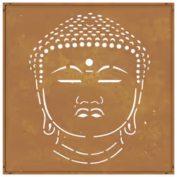 vidaXL Garden Wall Decoration Wall Art Decor Corten Steel Buddha Head Design - Additional view 5