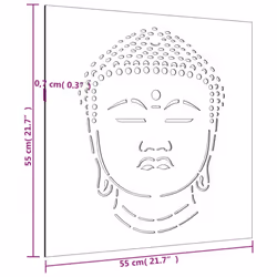 vidaXL Garden Wall Decoration Wall Art Decor Corten Steel Buddha Head Design - Additional view 8