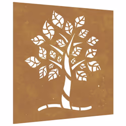 vidaXL Garden Wall Decoration Wall Art Wall Decor Corten Steel Tree Design - Additional view 5