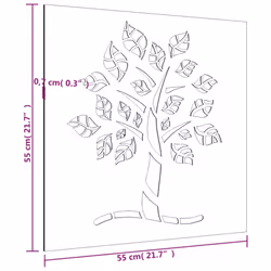 vidaXL Garden Wall Decoration Wall Art Wall Decor Corten Steel Tree Design - Additional view 8