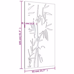 vidaXL Garden Wall Decoration Wall Art Wall Decor Corten Steel Bamboo Design - Additional view 4
