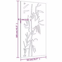 vidaXL Garden Wall Decoration Wall Art Wall Decor Corten Steel Bamboo Design - Additional view 8