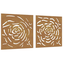 vidaXL Garden Wall Decoration Wall Art Decors 2 pcs Corten Steel Rose Design