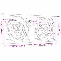 vidaXL Garden Wall Decoration Wall Art Decors 2 pcs Corten Steel Rose Design