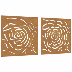 vidaXL Garden Wall Decoration Wall Art Decors 2 pcs Corten Steel Rose Design