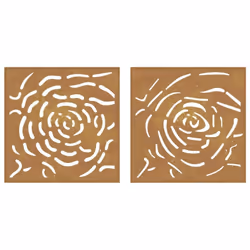 vidaXL Garden Wall Decoration Wall Art Decors 2 pcs Corten Steel Rose Design - Additional view 5