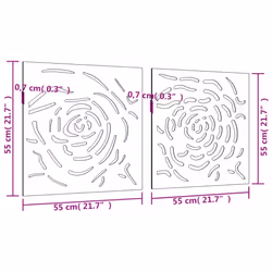 vidaXL Garden Wall Decoration Wall Art Decors 2 pcs Corten Steel Rose Design - Additional view 8