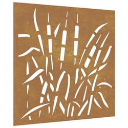 vidaXL Garden Wall Decoration Wall Art Wall Decor Corten Steel Grass Design