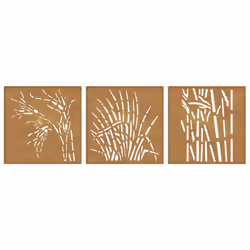 vidaXL Garden Wall Decoration Wall Art Decors 3 pcs Corten Steel Grass Design