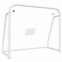 vidaXL Football Goal with Net White Steel Outdoor Soccer Training Equipment - 125 x 96 x 60 cm