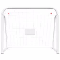 vidaXL Football Goal with Net White Steel Outdoor Soccer Training Equipment - 125 x 96 x 60 cm