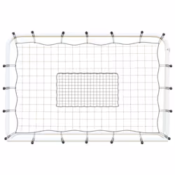 vidaXL Football Net Rebounder Football Goal Net White and Black Steel and PE