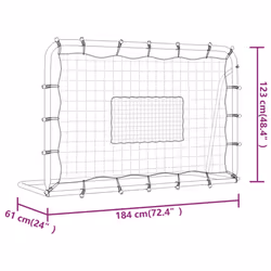 vidaXL Football Net Rebounder Football Goal Net White and Black Steel and PE