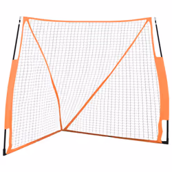 vidaXL Portable Baseball Net Practice Net Orange and Black Steel and Polyester