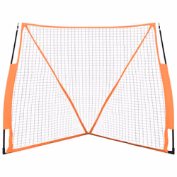 vidaXL Portable Baseball Net Practice Net Orange and Black Steel and Polyester