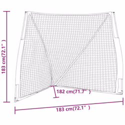 vidaXL Portable Baseball Net Practice Net Orange and Black Steel and Polyester - Additional view 7