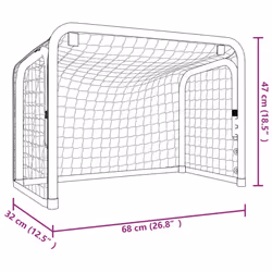 vidaXL Hockey Goal with Net Hockey Training Red and Black Steel and Polyester - Additional view 5