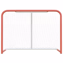 vidaXL Hockey Goal with Net Hockey Training Red and White Steel and Polyester