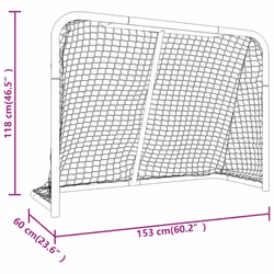 vidaXL Hockey Goal with Net Hockey Training Red and White Steel and Polyester