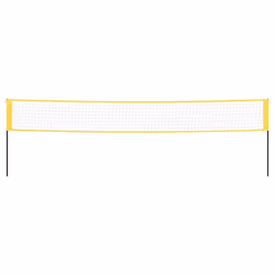 vidaXL Badminton Net Yellow and Black 600x155 cm PE Fabric Volleyball Net