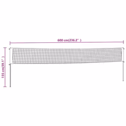 vidaXL Badminton Net Yellow and Black 600x155 cm PE Fabric Volleyball Net - Additional view 7