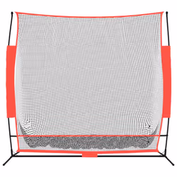 vidaXL Portable Baseball Net Black and Red 215x107x216 cm Polyester Sports Net