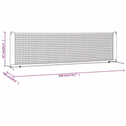 vidaXL Tennis Net Black and Red Polyester Portable Net Garden Multi Sizes - 300 x 100 x 87 cm
