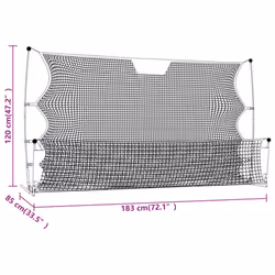 vidaXL Football Rebounder Net Black and Yellow 183x85x120 cm Polyester Net - Additional view 9
