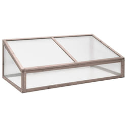 vidaXL Solid Wood Fir Greenhouse Grey Garden Planter Cold Frame Grow House