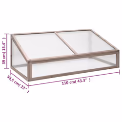 vidaXL Solid Wood Fir Greenhouse Grey Garden Planter Cold Frame Grow House