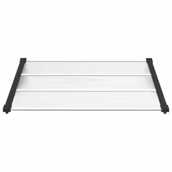 vidaXL Door Canopy Porch Canopy Awning Black and Transparent Polycarbonate - 122 x 90 cm
