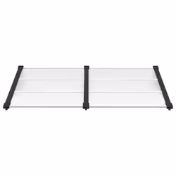 vidaXL Door Canopy Porch Canopy Awning Black and Transparent Polycarbonate - 152.5 x 90 cm - Additional view 2