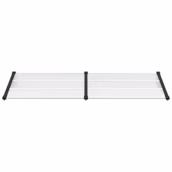 vidaXL Door Canopy Porch Canopy Awning Black and Transparent Polycarbonate - 239 x 90 cm - Additional view 2