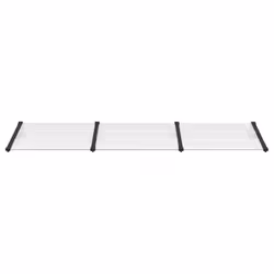 vidaXL Door Canopy Porch Canopy Awning Black and Transparent Polycarbonate - 297.5 x 90 cm - Additional view 2