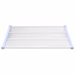 vidaXL Door Canopy Porch Canopy Awning Grey and Transparent Polycarbonate - 122 x 90 cm - Additional view 2