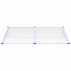 vidaXL Door Canopy Porch Canopy Awning Grey and Transparent Polycarbonate - 152.5 x 90 cm - Additional view 2