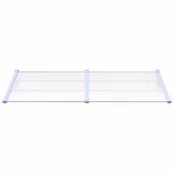 vidaXL Door Canopy Porch Canopy Awning Grey and Transparent Polycarbonate - 199 x 90 cm - Additional view 2