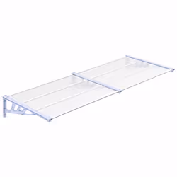 vidaXL Door Canopy Porch Canopy Awning Grey and Transparent Polycarbonate - 239 x 90 cm