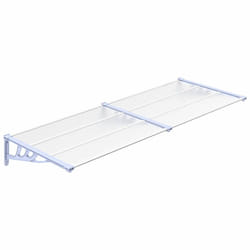 vidaXL Door Canopy Porch Canopy Awning Grey and Transparent Polycarbonate - 239 x 90 cm