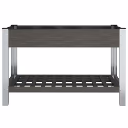 vidaXL Garden Raised Bed with Shelf WPC Grey Plant Flower Box Multi Sizes - 120 x 50 x 75 cm - Additional view 2