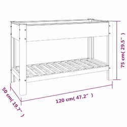 vidaXL Garden Raised Bed with Shelf WPC Grey Plant Flower Box Multi Sizes - 120 x 50 x 75 cm - Additional view 3