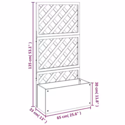 vidaXL Trellis Planter Outdoor Flower Box Garden Raised Bed Plant Pot WPC - grey - Additional view 7