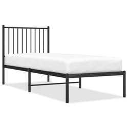 vidaXL Metal Bed Frame with Headboard Bedroom Metal Platform Bed Base Bedstead - with headboard, 75 x 190 cm
