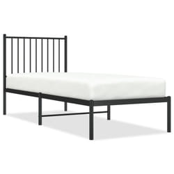 vidaXL Metal Bed Frame with Headboard Bedroom Metal Platform Bed Base Bedstead - with headboard, 80 x 200 cm