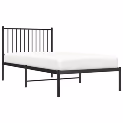 vidaXL Metal Bed Frame with Headboard Bedroom Metal Platform Bed Base Bedstead - with headboard, 90 x 190 cm - Additional view 3
