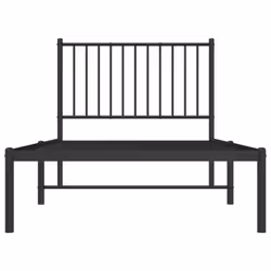 vidaXL Metal Bed Frame with Headboard Bedroom Metal Platform Bed Base Bedstead - with headboard, 90 x 190 cm - Additional view 5