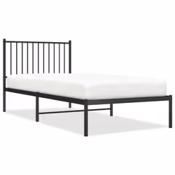 vidaXL Metal Bed Frame with Headboard Bedroom Metal Platform Bed Base Bedstead - with headboard, 90 x 200 cm - Additional view 4